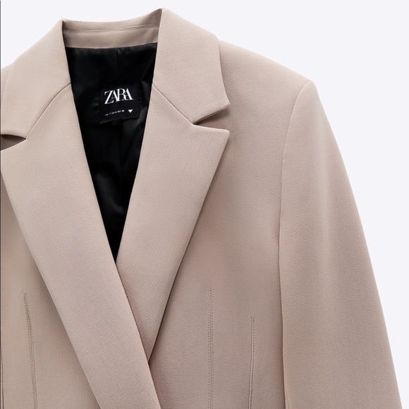 Zara Beige Crop Blazer - Picture 5 of 8